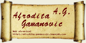 Afrodita Gamanović vizit kartica